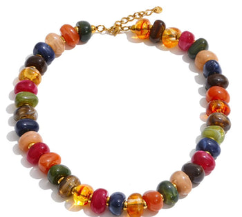 Fall Beaded Necklace & Bracelet