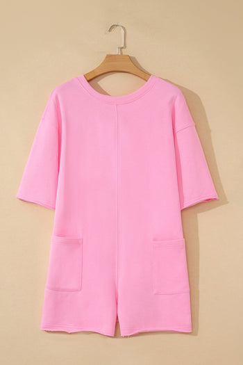 Pink Raw Edge Loose Romper RTS