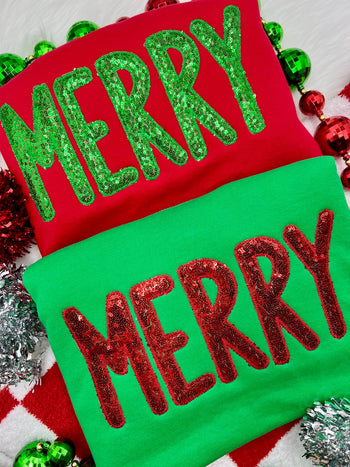 Red/ Green Merry Sequin