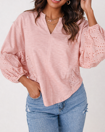 Light Pink Batwing Blouse