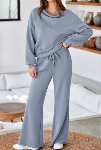 Cowl Neck Pullover Set