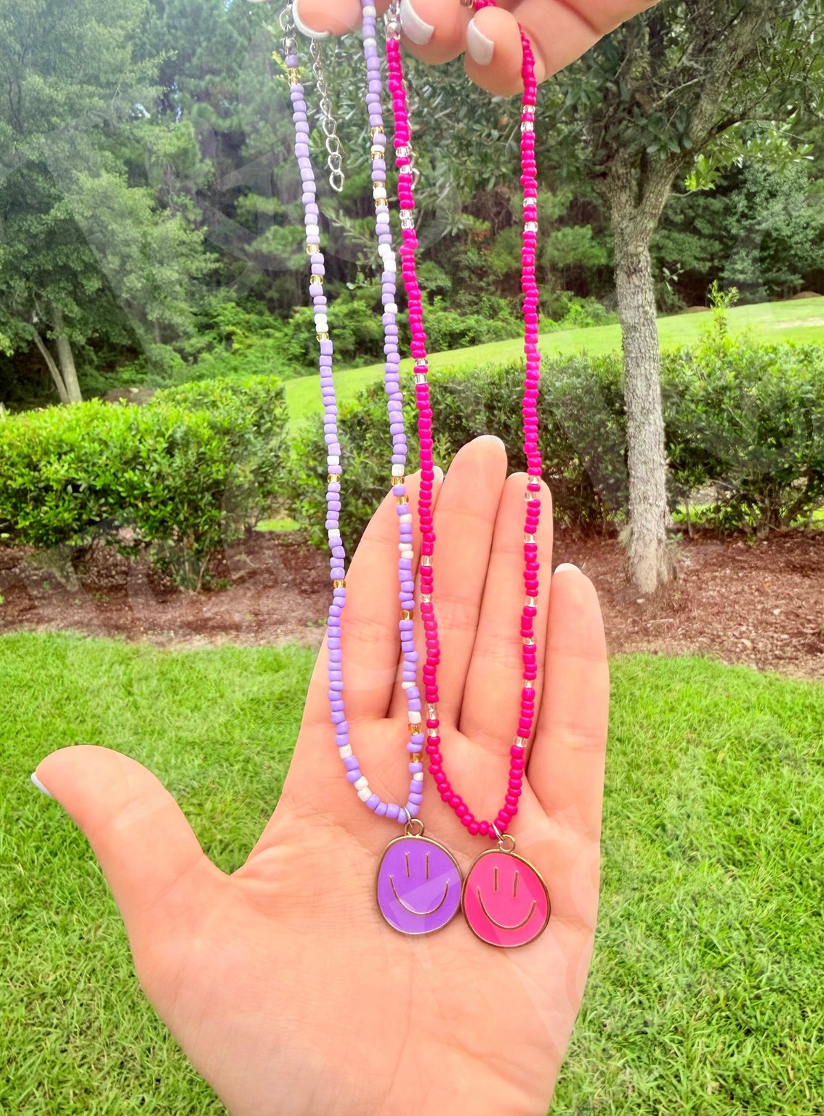 Smiley Beaded Necklace RTS