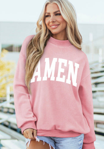 WWJD/AMEN Reversible Mock Neck Sweatshirt RTS