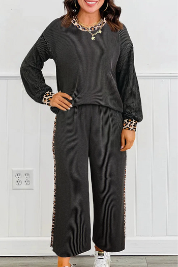 Corded Leopard Long Sleeve Set