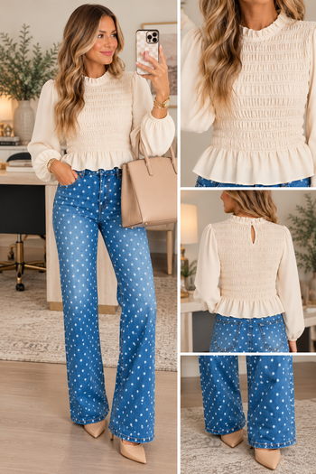 Blue Polka Dot Jeans RTS