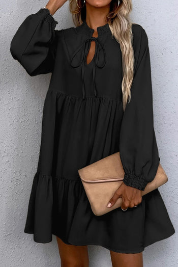 Black Tie Ruffle Dress