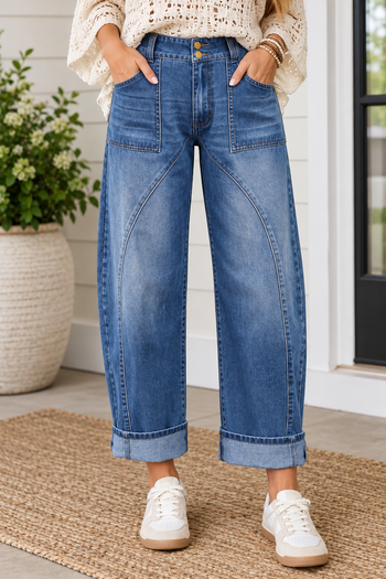 Blue Ankle Length Casual Jeans