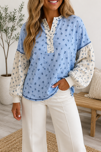 Blue Floral Top