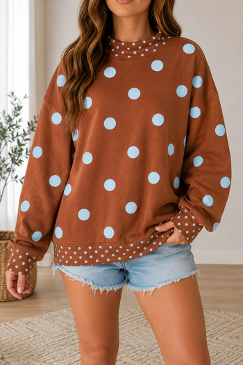 Brown Polka Dot Sweatshirt