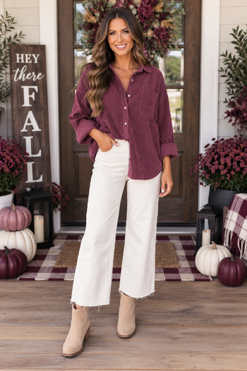 Corduroy Button Shirt