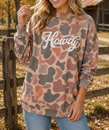 Camo Howdy Western Sweatshirt