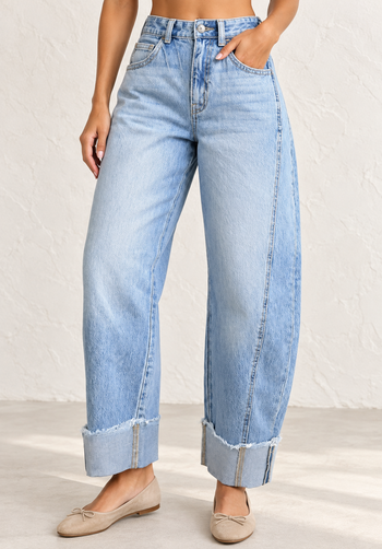 Raw Hem Ankle-Length Jeans RTS