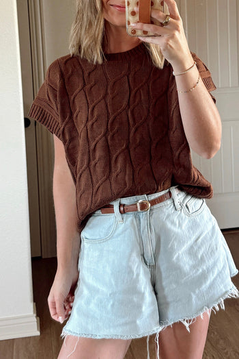 Dark Brown Cable Sweater