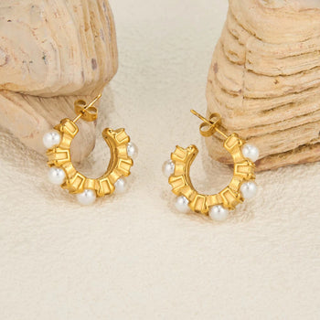 Pearl Hoop Earrings New RTS