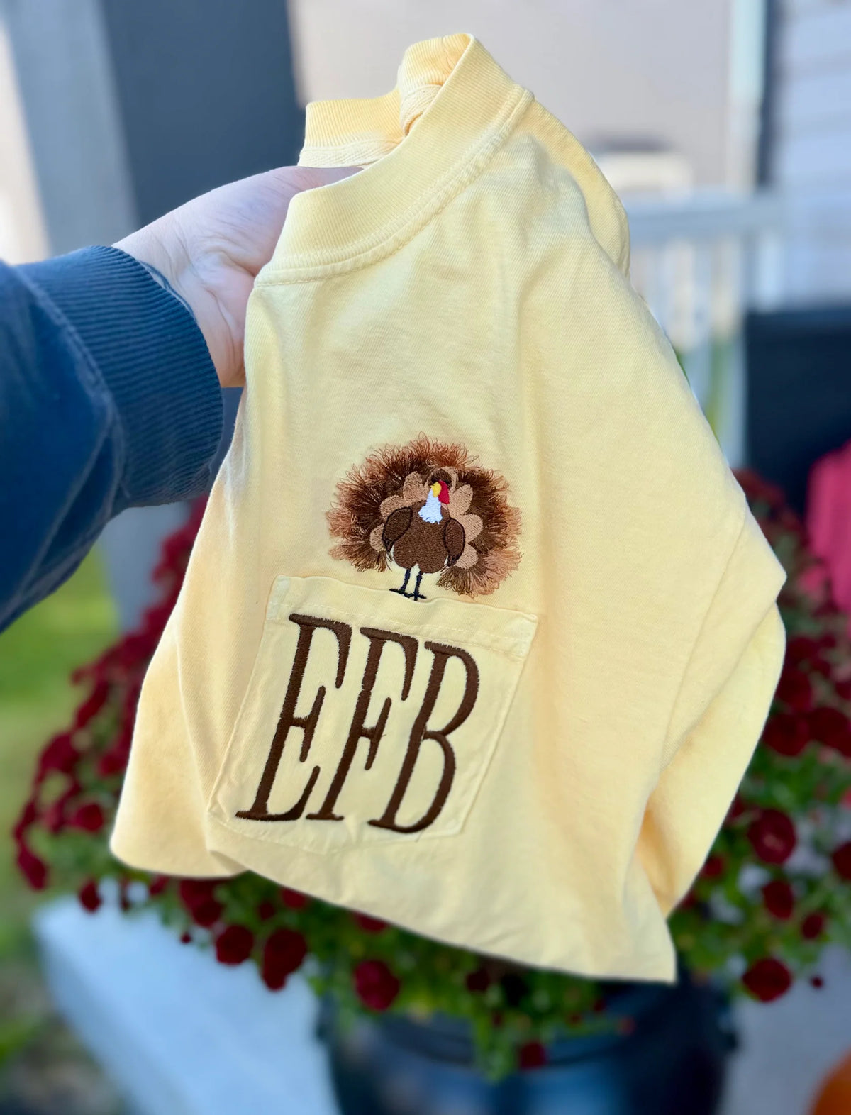 Fluffy Turkey Monogram Pocket Tee