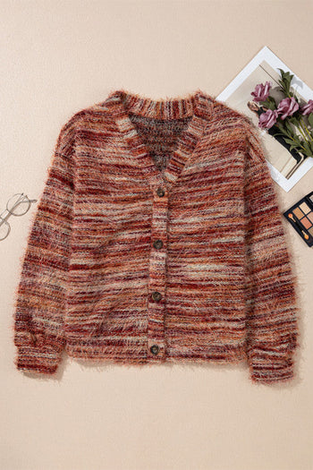 Fuzzy Striped Cardigan