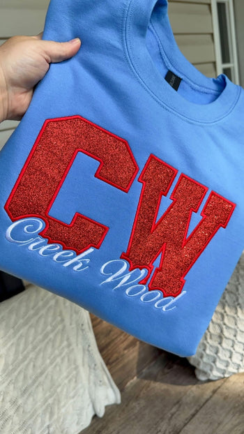 Creek Wood Glitter Appliqué - Retro