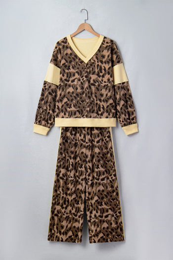 Leopard V Neck Set