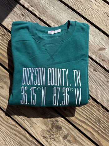 DC - Coordinates - Adult Hanes Crew Emerald