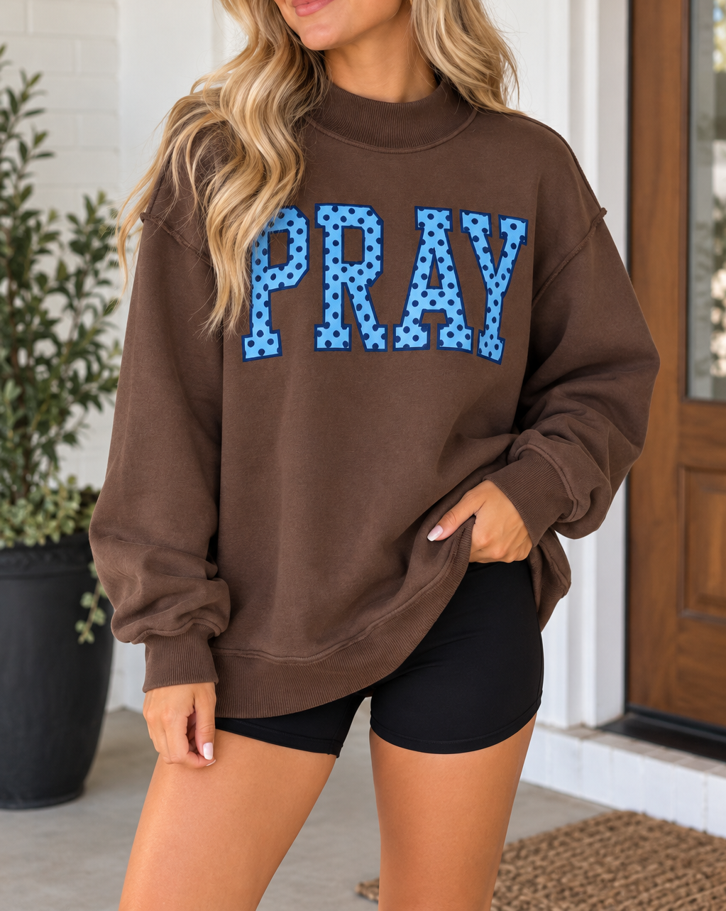 PRAY Polka Dot Embroidered Sweatshirt