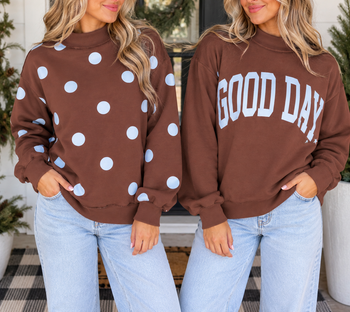Polka Dot/Good Day Reversible Sweatshirt