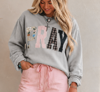Gray Floral Pray Sweatshirt RTS