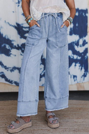 Seam-Detail Raw Hem Pants RTS