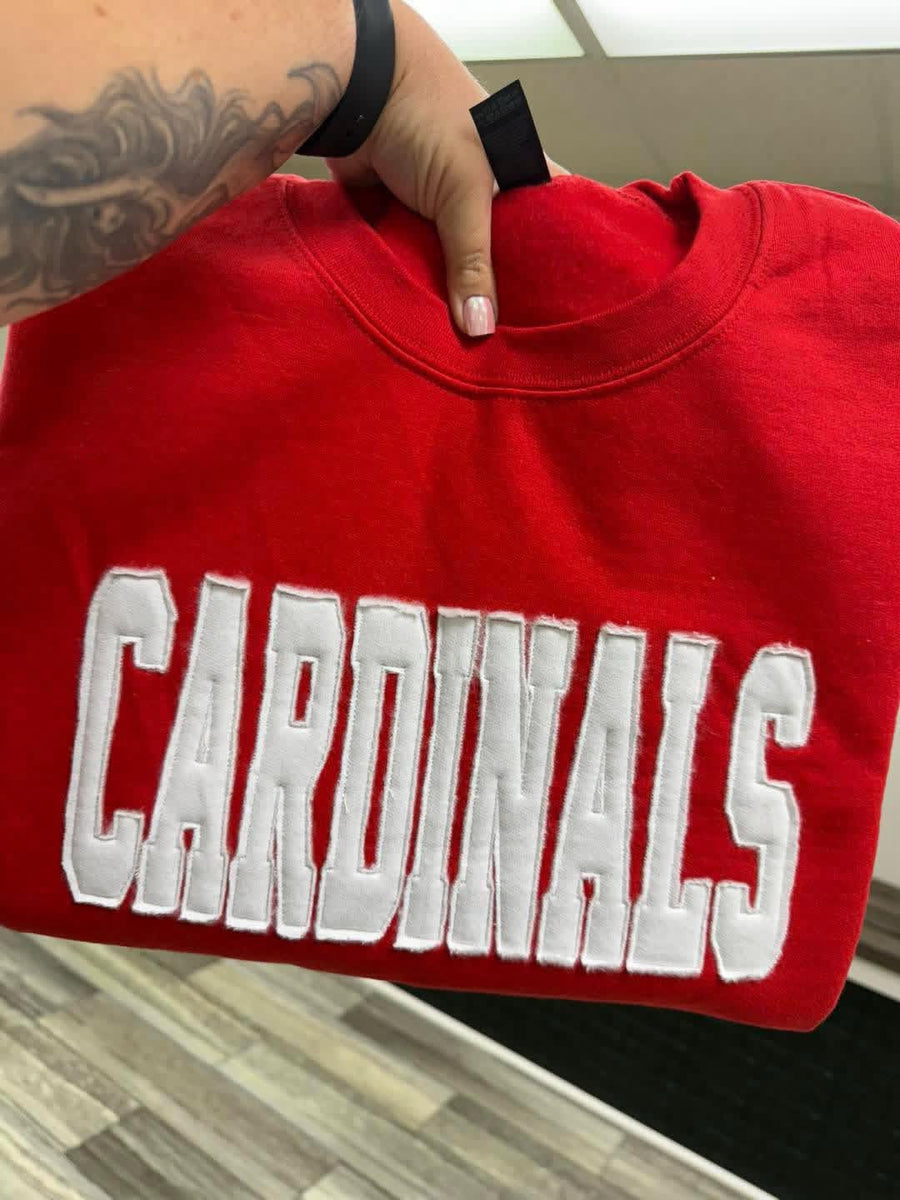 Custom Raggy School Spirit Appliqué Sweatshirt