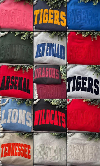 Custom Raggy School Spirit Appliqué Sweatshirt