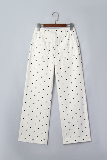 Polka-Dot Scalloped Jeans