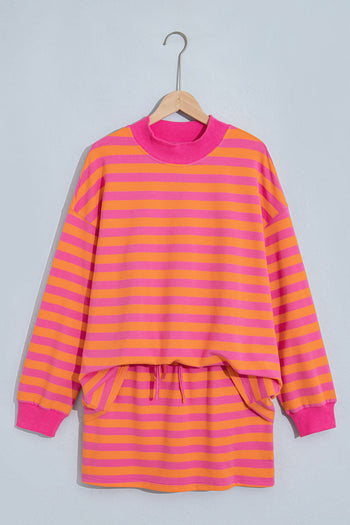 Orange Stripe Skort Set