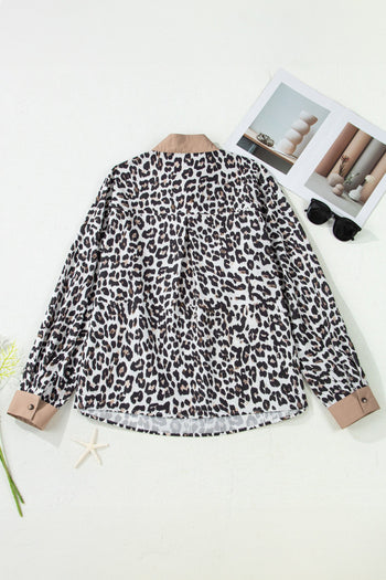 Leopard Split Neck Plus Blouse RTS