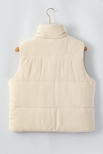 Corduroy Zip Up Puffer Vest