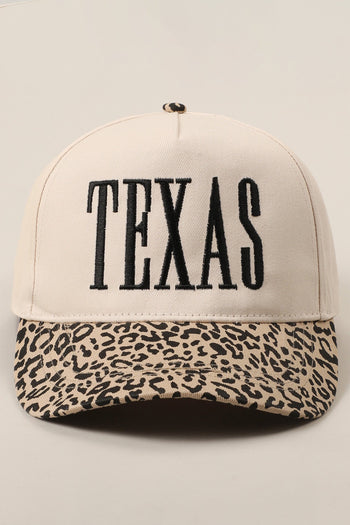 Texas Embroidered Leopard Hat RTS