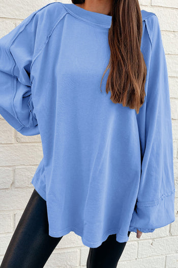 Raw Seam Oversized Sweatshirt