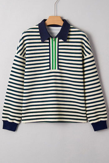 Striped V Neck Top