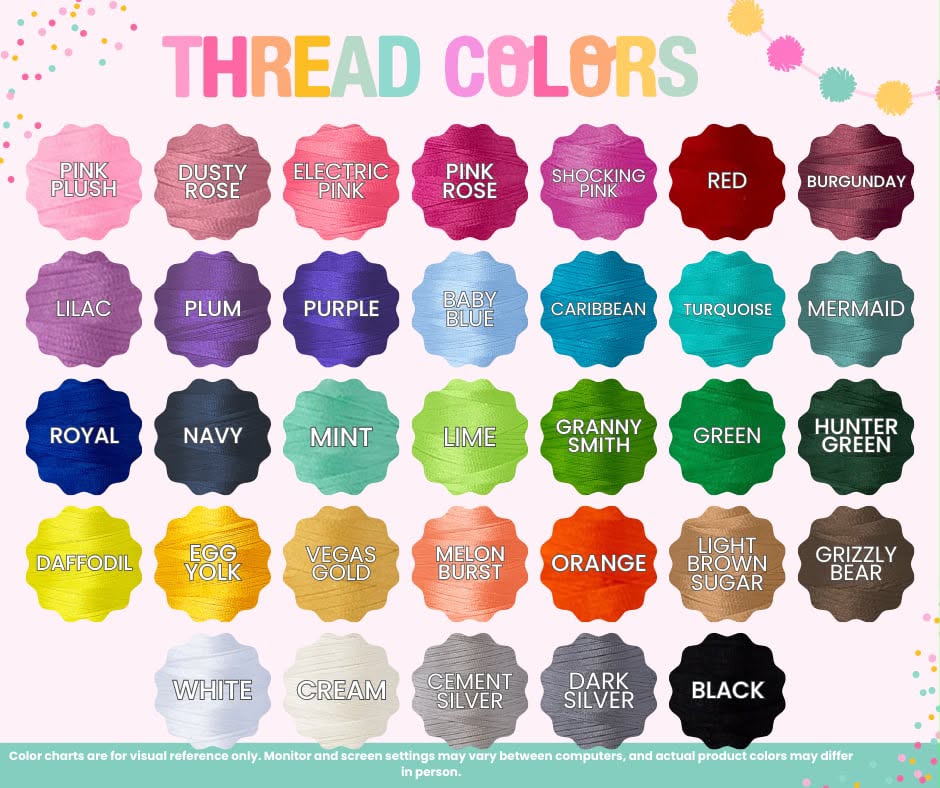 Thread color chart for Spooky Scalloped Monogram